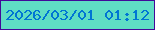 文字の大きさ：1、枠の色：420999、背景の色：5fddc4、文字の色：0075d3 無料ブログパーツのブログ時計