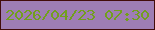 文字の大きさ：5、枠の色：420c0a、背景の色：9e7db4、文字の色：729f1d 無料ブログパーツのブログ時計