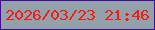 文字の大きさ：1、枠の色：420c90、背景の色：92a1aa、文字の色：fc1915 無料ブログパーツのブログ時計