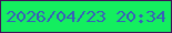 文字の大きさ：2、枠の色：420e58、背景の色：14ee5f、文字の色：385fb9 無料ブログパーツのブログ時計