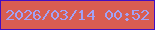 文字の大きさ：5、枠の色：420ec1、背景の色：d85d52、文字の色：a1a2f6 無料ブログパーツのブログ時計