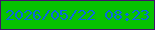 文字の大きさ：5、枠の色：42136a、背景の色：06c201、文字の色：0a69de 無料ブログパーツのブログ時計