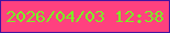 文字の大きさ：1、枠の色：4214a1、背景の色：ff417f、文字の色：7cef24 無料ブログパーツのブログ時計