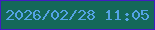 文字の大きさ：1、枠の色：421cc1、背景の色：146859、文字の色：54a3e5 無料ブログパーツのブログ時計