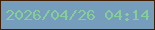 文字の大きさ：1、枠の色：421f03、背景の色：769dbc、文字の色：85cd9a 無料ブログパーツのブログ時計