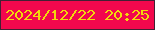 文字の大きさ：3、枠の色：422034、背景の色：f2084d、文字の色：f2d80c 無料ブログパーツのブログ時計