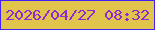 文字の大きさ：4、枠の色：4220fb、背景の色：e0c44b、文字の色：8f29d4 無料ブログパーツのブログ時計