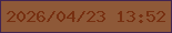 文字の大きさ：3、枠の色：422451、背景の色：8e5938、文字の色：773011 無料ブログパーツのブログ時計