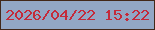 文字の大きさ：3、枠の色：422819、背景の色：92a7c5、文字の色：c42a3a 無料ブログパーツのブログ時計