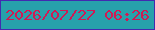 文字の大きさ：2、枠の色：422ab0、背景の色：27a1ab、文字の色：d01953 無料ブログパーツのブログ時計