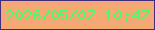 文字の大きさ：2、枠の色：422d7d、背景の色：f4a873、文字の色：46fb6d 無料ブログパーツのブログ時計