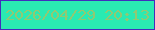 文字の大きさ：2、枠の色：422dbd、背景の色：2aeab2、文字の色：90c973 無料ブログパーツのブログ時計