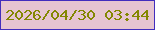 文字の大きさ：2、枠の色：422ebd、背景の色：e6c5d1、文字の色：838701 無料ブログパーツのブログ時計