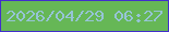 文字の大きさ：5、枠の色：422ecc、背景の色：66b756、文字の色：96c4d6 無料ブログパーツのブログ時計
