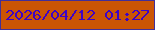 文字の大きさ：3、枠の色：422f99、背景の色：cb5505、文字の色：3e03c5 無料ブログパーツのブログ時計
