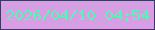 文字の大きさ：4、枠の色：423565、背景の色：d69fe3、文字の色：5af4b4 無料ブログパーツのブログ時計