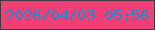 文字の大きさ：5、枠の色：423942、背景の色：f03f74、文字の色：208ad0 無料ブログパーツのブログ時計