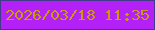 文字の大きさ：2、枠の色：42398b、背景の色：b421f6、文字の色：c89b0e 無料ブログパーツのブログ時計