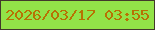 文字の大きさ：1、枠の色：423a2b、背景の色：92e348、文字の色：b77203 無料ブログパーツのブログ時計
