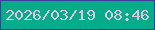 文字の大きさ：5、枠の色：423a9c、背景の色：04ac8c、文字の色：dfc5e0 無料ブログパーツのブログ時計