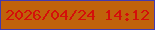 文字の大きさ：5、枠の色：423aaf、背景の色：c0620b、文字の色：d40f0b 無料ブログパーツのブログ時計