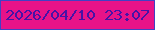 文字の大きさ：2、枠の色：4241c3、背景の色：e81388、文字の色：4812a6 無料ブログパーツのブログ時計