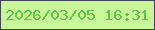 文字の大きさ：5、枠の色：42445c、背景の色：c8f698、文字の色：59c848 無料ブログパーツのブログ時計