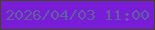 文字の大きさ：2、枠の色：424717、背景の色：791cd8、文字の色：5e6199 無料ブログパーツのブログ時計