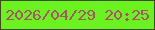文字の大きさ：3、枠の色：424822、背景の色：6af41e、文字の色：b14d75 無料ブログパーツのブログ時計
