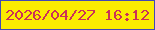 文字の大きさ：2、枠の色：4249b5、背景の色：fbec00、文字の色：cb3158 無料ブログパーツのブログ時計