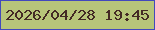 文字の大きさ：1、枠の色：4249bd、背景の色：b7c57a、文字の色：442a25 無料ブログパーツのブログ時計