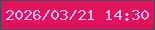 文字の大きさ：1、枠の色：424a5c、背景の色：e2125b、文字の色：f4b8f7 無料ブログパーツのブログ時計