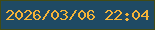 文字の大きさ：2、枠の色：424b15、背景の色：1f4a64、文字の色：f5b438 無料ブログパーツのブログ時計