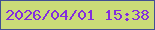 文字の大きさ：3、枠の色：424f93、背景の色：cbdb78、文字の色：832cde 無料ブログパーツのブログ時計
