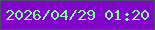 文字の大きさ：3、枠の色：425264、背景の色：8204c9、文字の色：83fe9d 無料ブログパーツのブログ時計