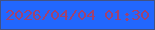 文字の大きさ：5、枠の色：425283、背景の色：2267fe、文字の色：a04270 無料ブログパーツのブログ時計