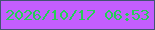 文字の大きさ：5、枠の色：425373、背景の色：c45efe、文字の色：26ce56 無料ブログパーツのブログ時計