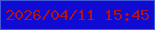 文字の大きさ：2、枠の色：4258d6、背景の色：0f0bd2、文字の色：ae141c 無料ブログパーツのブログ時計