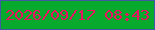 文字の大きさ：2、枠の色：4259a6、背景の色：08aa2d、文字の色：e9145f 無料ブログパーツのブログ時計
