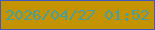 文字の大きさ：3、枠の色：4259bf、背景の色：c49302、文字の色：469ea4 無料ブログパーツのブログ時計