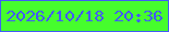文字の大きさ：3、枠の色：425bf6、背景の色：46fd2d、文字の色：425bf8 無料ブログパーツのブログ時計
