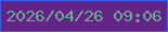 文字の大きさ：1、枠の色：425de7、背景の色：632487、文字の色：6ea893 無料ブログパーツのブログ時計