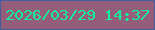 文字の大きさ：4、枠の色：42609e、背景の色：945d7a、文字の色：0ef09c 無料ブログパーツのブログ時計