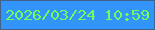 文字の大きさ：4、枠の色：42628c、背景の色：3395fa、文字の色：6cfe5f 無料ブログパーツのブログ時計