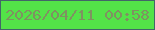 文字の大きさ：2、枠の色：426668、背景の色：53e348、文字の色：7f9261 無料ブログパーツのブログ時計