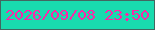 文字の大きさ：4、枠の色：426760、背景の色：19dbae、文字の色：fc26a8 無料ブログパーツのブログ時計