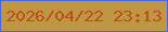 文字の大きさ：4、枠の色：4267ec、背景の色：bf9642、文字の色：bb4e1f 無料ブログパーツのブログ時計