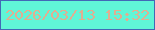 文字の大きさ：4、枠の色：4268b6、背景の色：60f5d7、文字の色：e1ae91 無料ブログパーツのブログ時計