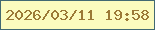 文字の大きさ：2、枠の色：426972、背景の色：fbfbbe、文字の色：9b7936 無料ブログパーツのブログ時計