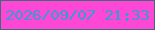 文字の大きさ：2、枠の色：426979、背景の色：fe47d4、文字の色：319dd0 無料ブログパーツのブログ時計